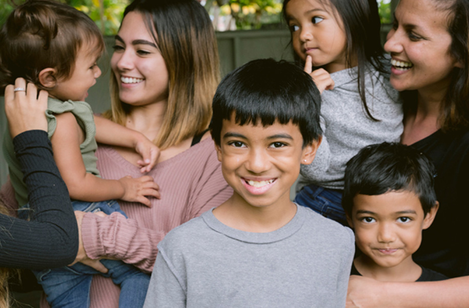 Young mothers with several children